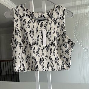 Aaua Patterned Black and White Crop Top